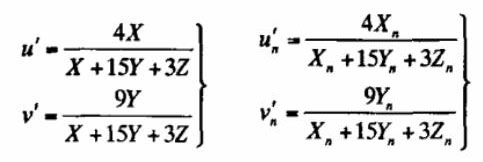 u'、v'和u'n、v'n色品坐標(biāo)